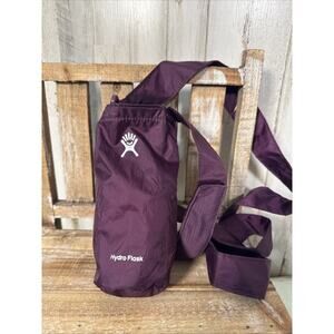 Hydro Flask 20oz Purple Burgundy Thin Carry Sling